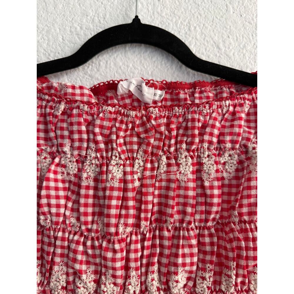 All In Favor Red Gingham Smocked Tank Top Size XS - Picture 3 of 3